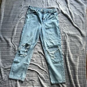 American Eagle Light Wash Mom Straight Jean